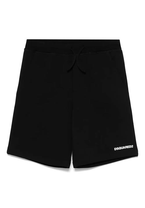 Shorts In Felpa Nera Con Logo DSQUARED2 KIDS | DQ2738-D0094DQ900